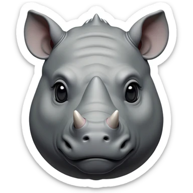 cinematic-noble-rhinoceros-portrait-emoji,-poised,-with-a-massive,-powerful-build-and-a-thick,-hide-of-slate-gray,-deep-set-soulful-piercing-eyes,-simplified-yet-sharp-and-sophisticated-features,-highly-detailed, with large black eyes, szoomed out showing houlders sticker