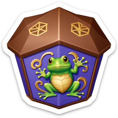 Wizarding world Chocolate frog pentagon shaped box sticker