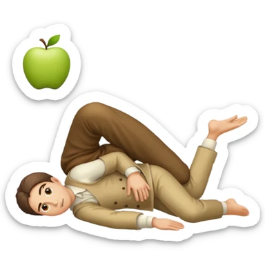 fullbody apostle in prone pose, apple emoji style, different clothing sticker