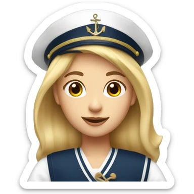 Blonde girl sailor with sailor hat shoulder length hair  sticker