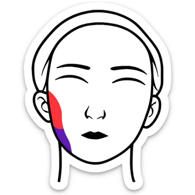 A person with half their face as a colorful abstract painting, symbol of artistic self-expression sticker