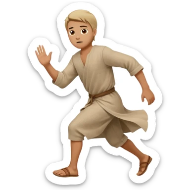 image of prophet Jonah in the bible fleeing sticker