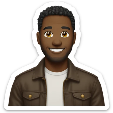 smiling solo portrait with charm sticker