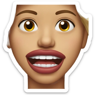 lip smack good pursed lips, squinting eyes sticker