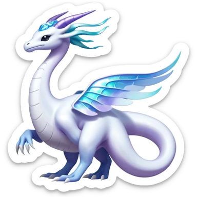 Futuristic lugia-dragonair-suicune-hybrid, full body sticker
