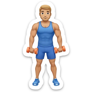 buff guy blue shorts using foam-roller sticker