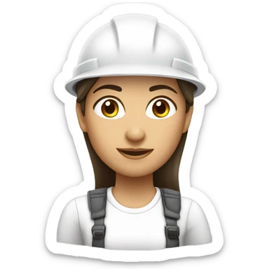 arquitectA MUJER con casco blanco  sticker