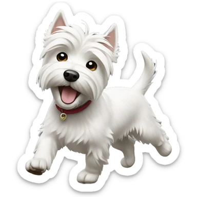 Dancing westie dog sticker