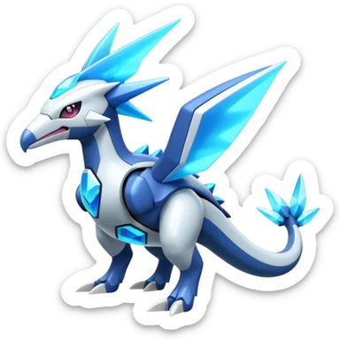 Futuristic Glowing Shiny Neon Pastel Helioptile-Diancie-Kyurem-Dialga-Latios-Miraidon-Pokémon, full body sticker