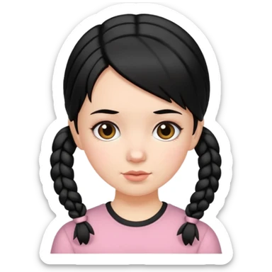 white girl with pig tails haircut black sticker