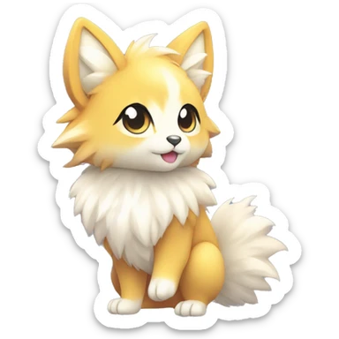  High quality detailed Cute Cool Kawaii stylish Pretty Chibi Fur-Sona Shiny Colorful Sparkly Fakemon Full Body sticker
