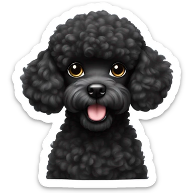 Small miniature black poodle  sticker