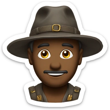 Levant son chapeau en signe de salutation sticker