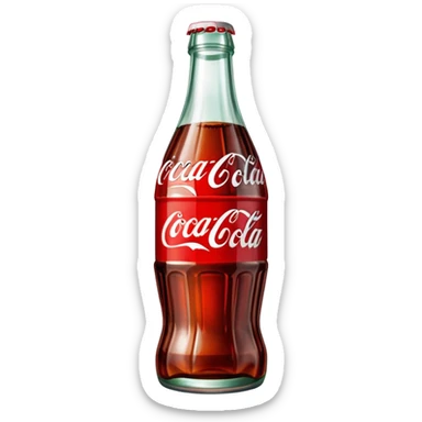 retro Coca Cola bottle with vintage logo sticker
