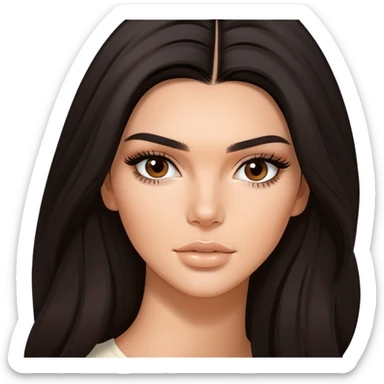 Kendall Jenner, fashion model, long dark hair sticker