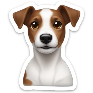 Black brown White face jack russel and big waight sticker