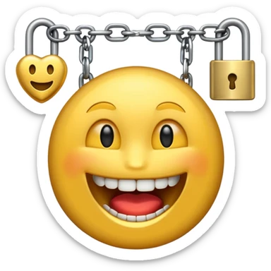 Emoji con dientes de oro y cadenas de oro sticker