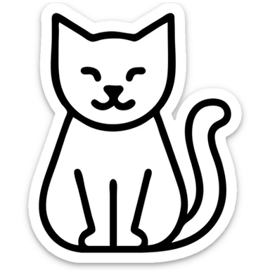 minimalist cat logo with Starbucks green circle background, simple line art sticker