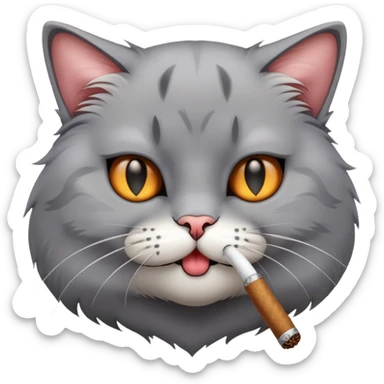 cat smoking blunt sticker