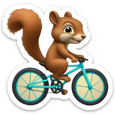 Squirrel riding a bike sticker