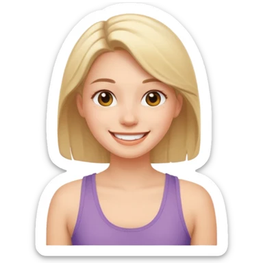 Mutlu kız üstünde askılı kıyafet olan sticker