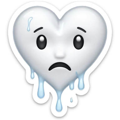 The heatbroken emoji in white with sticky white liquid Ozzing out of it with no face sticker