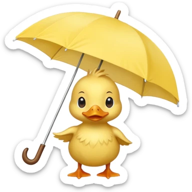 baby Duck holding white umbrella sticker