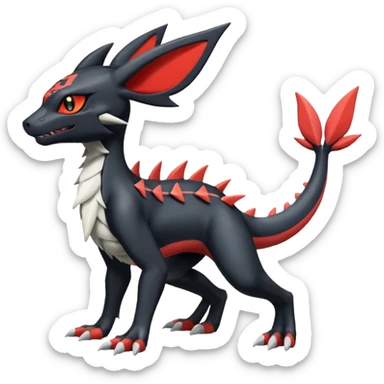Salandit-Guilmon-Umbreon-Silvally-fusion (full body) sticker
