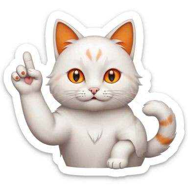 Cat shooting middle finger sticker