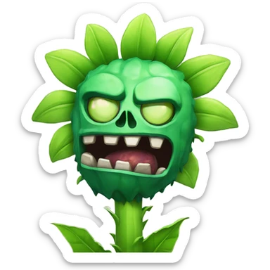 zombie emerald sunflower from plants vs zombies sticker