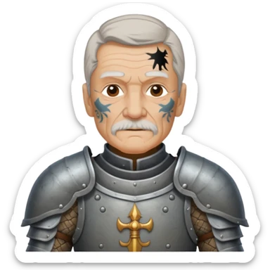 elderly tattooed knight sticker