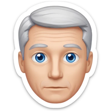Avatar pic male gray hair blue eyes clean shaven sticker