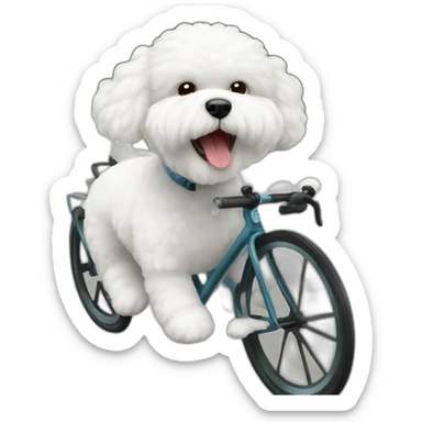 Bichon frisé cycling sticker