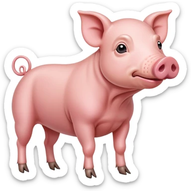 A skinny muscular pig sticker