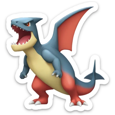 Sharpedo-Charmeleon-Gible-Larvitar-Fakémon Full Body sticker