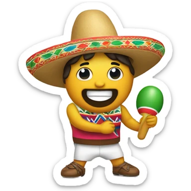 A mexican with maracas sticker