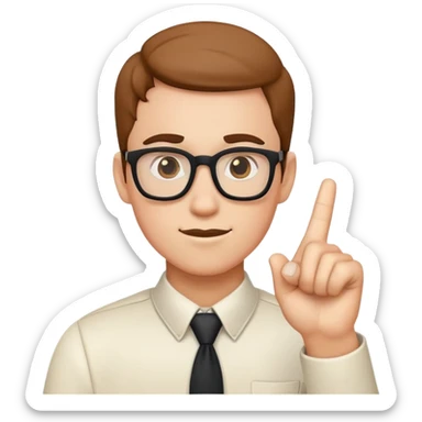 Nerd 🤓  raising a finger ☝️ sticker