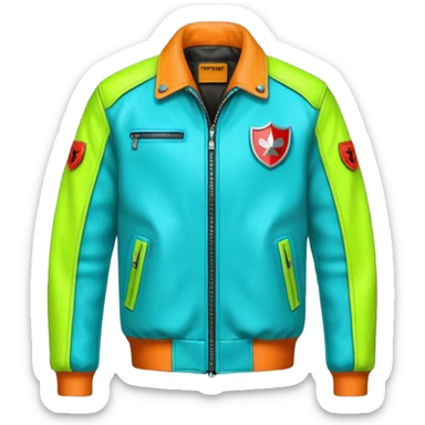 neon color Russian underground fashion jacket sticker