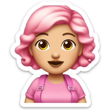 pink cute chubby cheeky girl that loves fashion and everything nice that can be use as a logo sticker