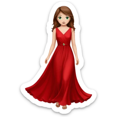 Handmaid woman with brown hair and green eyes. Wearing all red sticker