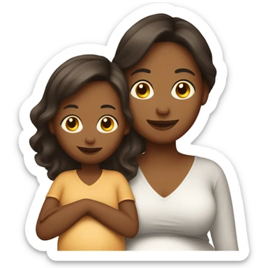 Pregnant woman with toddler boy  sticker