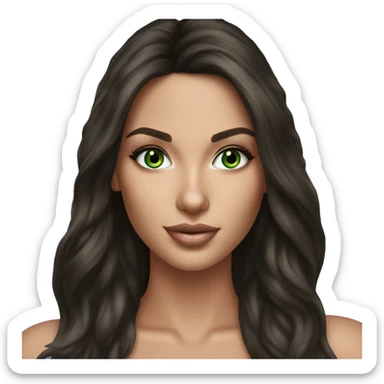 Realistic victoria secret model brunette green eyes  sticker