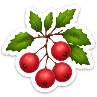 red christmas mistletoe sticker