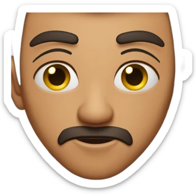 Disgusted indian guy with hazel eyes and buzzcut sticker