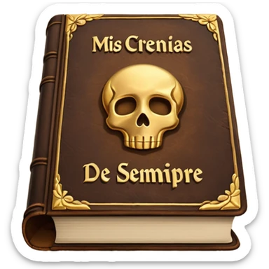 a book with the name "mis crencias de siempre" sticker