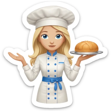 Full body 
Sexy Long Blonde hair blue eyed female chef sticker