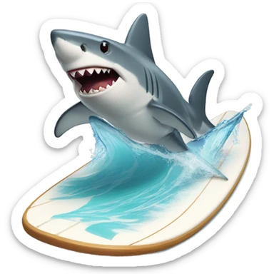 Shark on a surf board  sticker