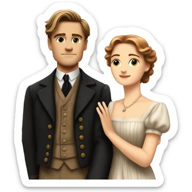 jack dawson and rose from titanic with t pose sticker