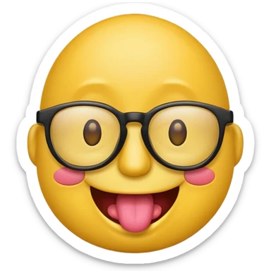Emoji with tounge out and glasses sticker