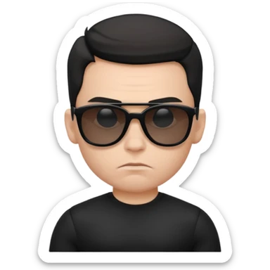 boy strict white musclar with sunglasses black sticker